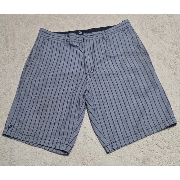 Mickos Other - Mickos Mens 32 Gray Black Pinstripe Shorts Skate Streetwear‎ Punk Goth Read Flaw